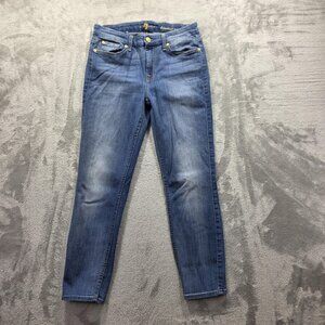 7 For All Mankind Jeans Womens 28 Blue Kimmie Crop Stretch Denim Ankle Casual
